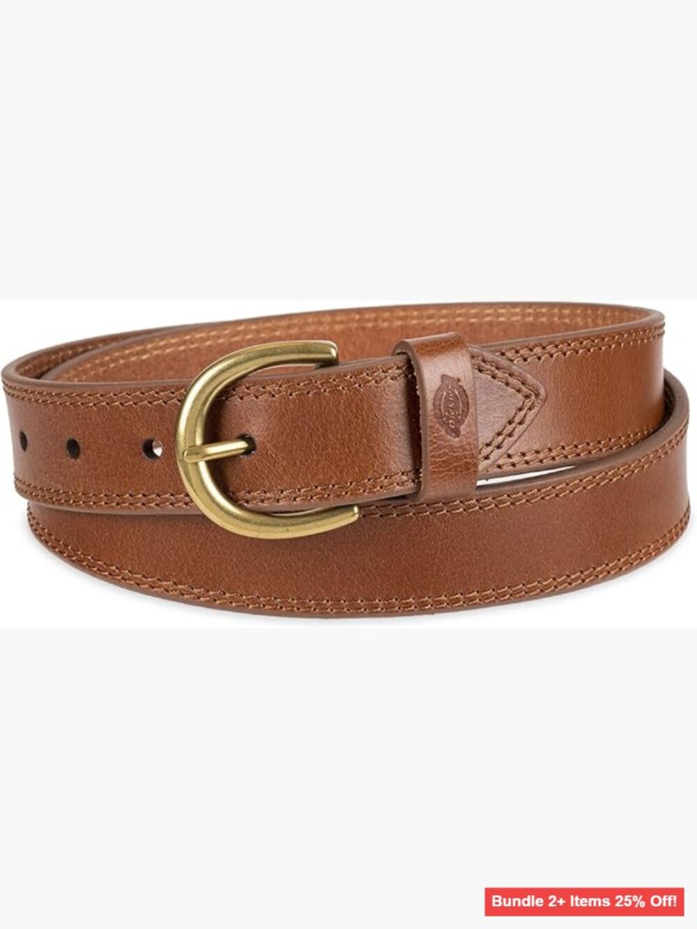 Genuine Leather Belt with Harness Buckle, Size Large, Adjustable Fit